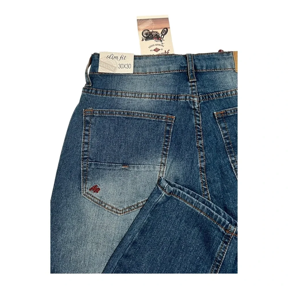 NWT‎ American Rag Brunswick Men's Jeans 30x30 Slim Fit Blue Denim Motorcycle